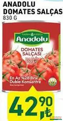 TARIM KREDİ ANADOLU DOMATES SALÇASI 830 G fiyat ve kampanya bilgisi